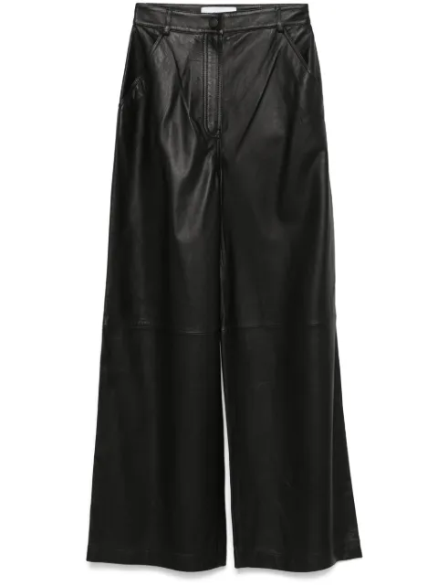 Yves Salomon leather straight-leg trousers