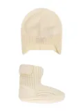 UGG Kids Skylar boots and beanie set - Neutrals
