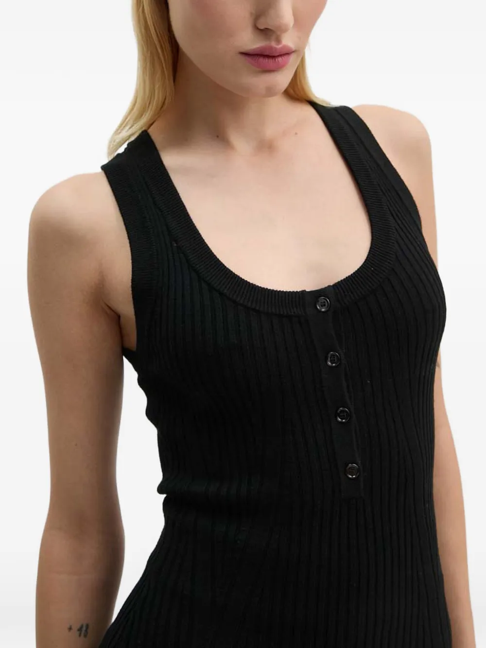 MOSCHINO JEANS Geribbelde top Zwart