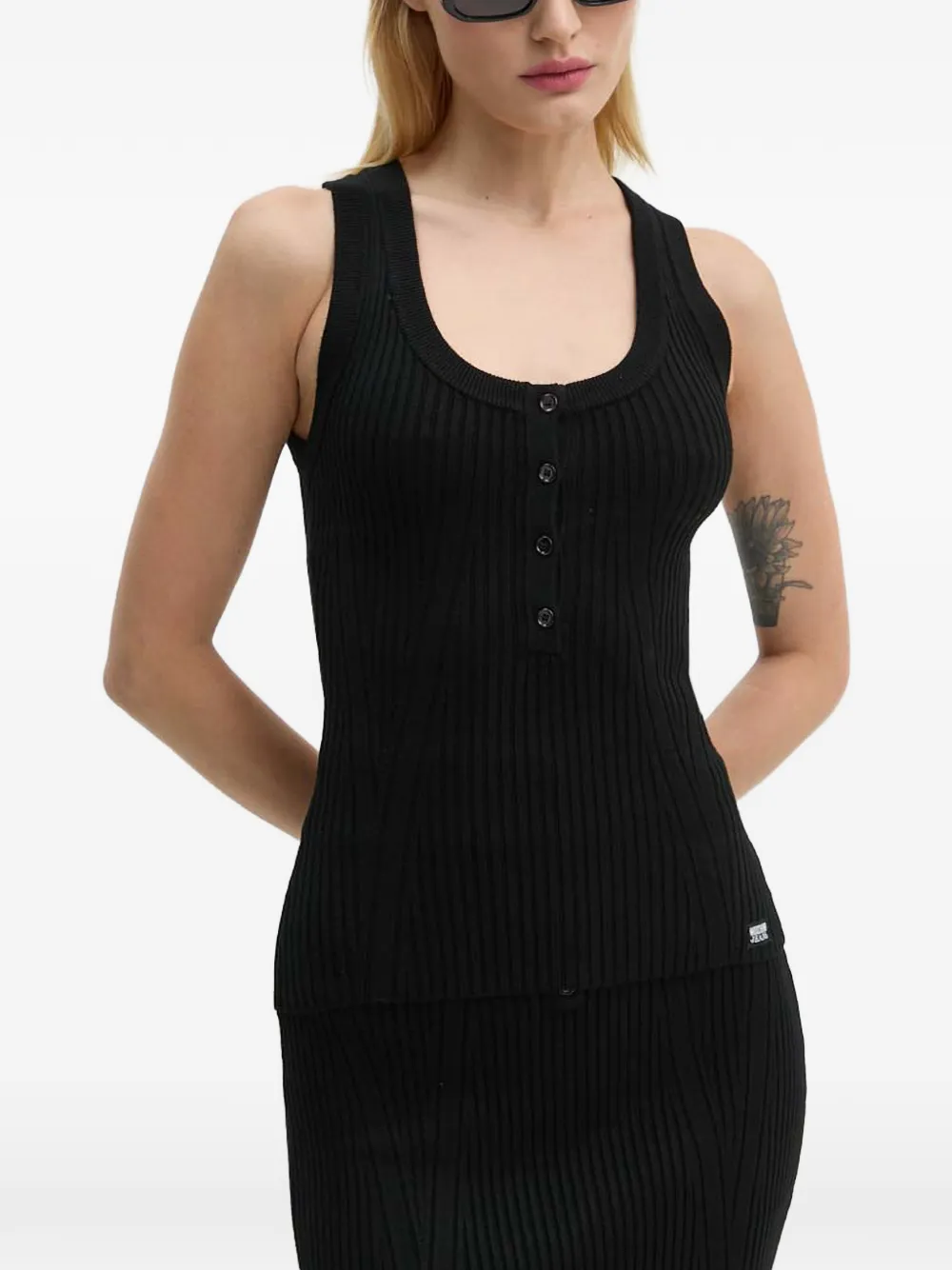 MOSCHINO JEANS ribbed top - Nero