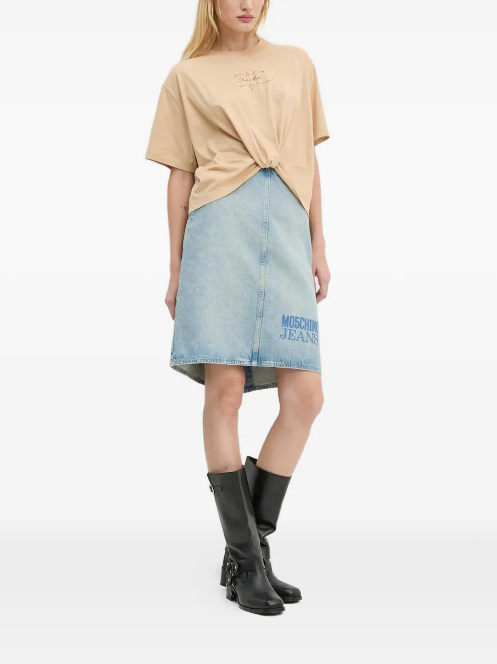 MOSCHINO JEANS T-shirt met tekst Beige