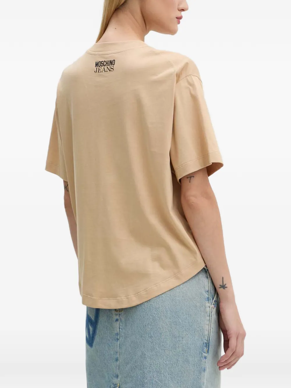 MOSCHINO JEANS T-shirt met tekst Beige