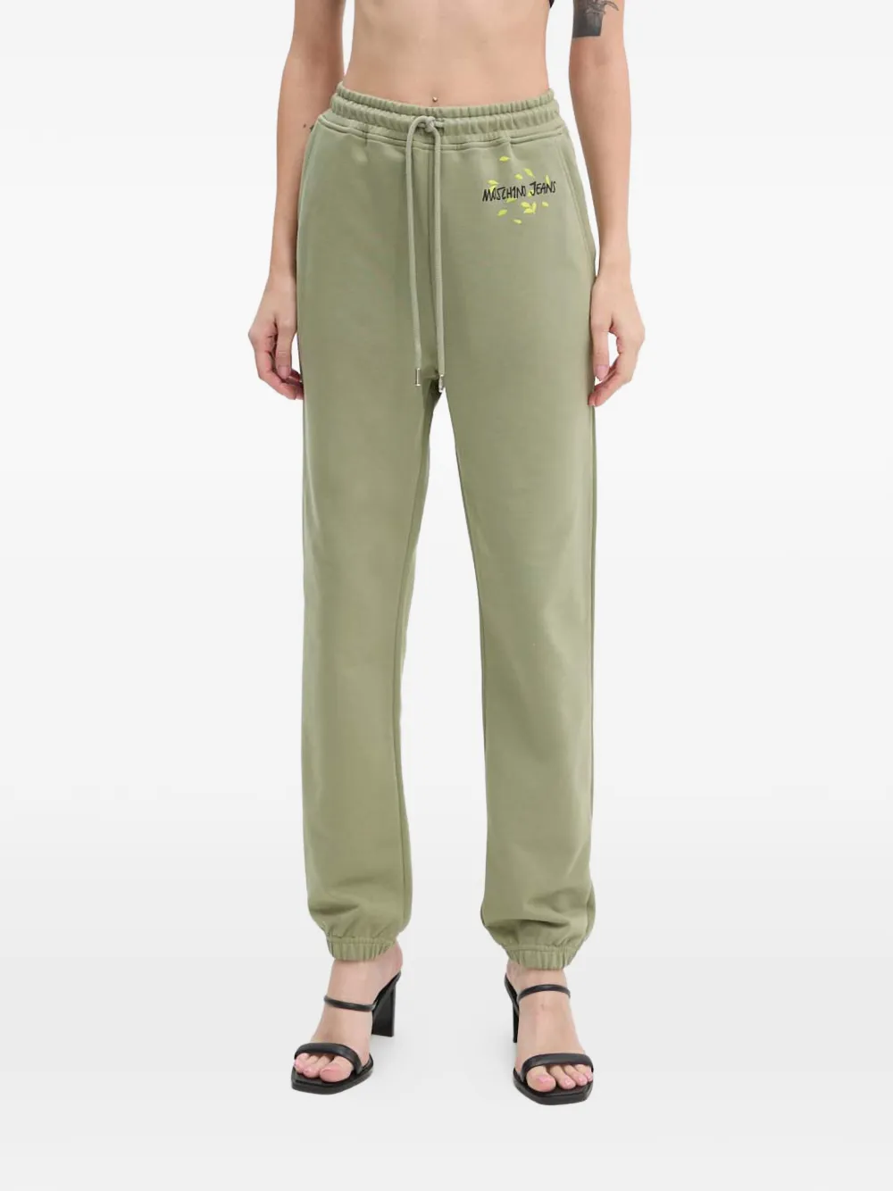 MOSCHINO JEANS drawstring printed trousers - Verde