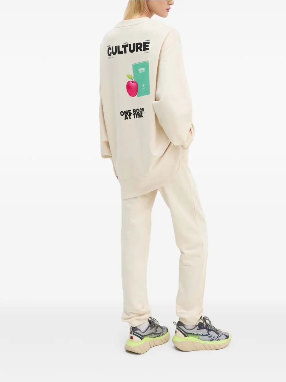  Moschino Jeans Drawstring Print Trousers - Neutrals 