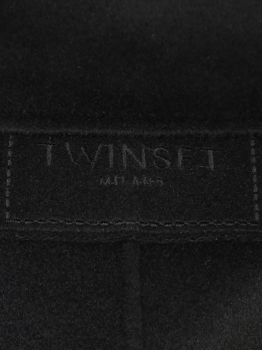 TWINSET Mantel met veren afwerking Zwart