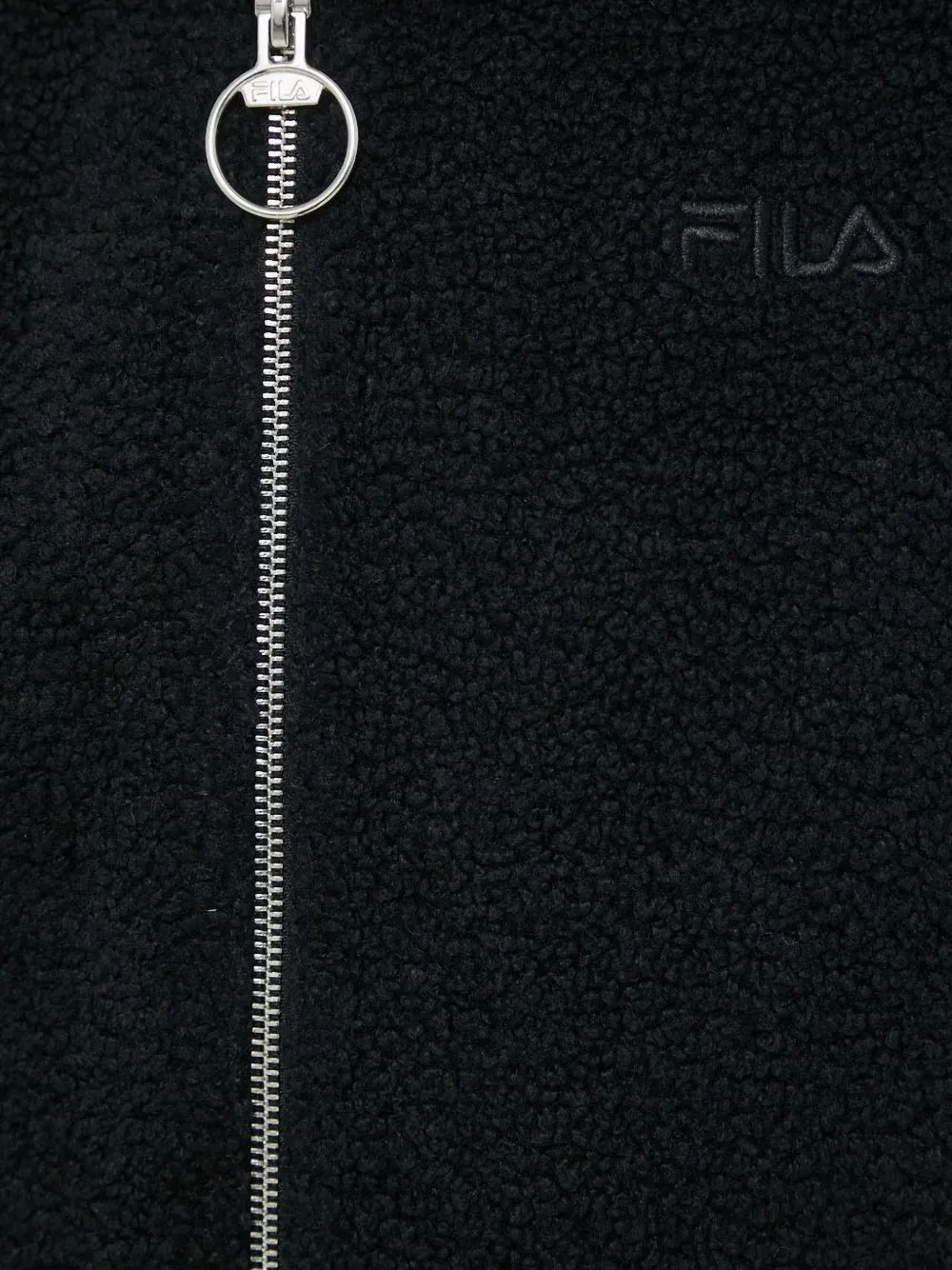 Fila fleece-texture hooded jacket Zwart