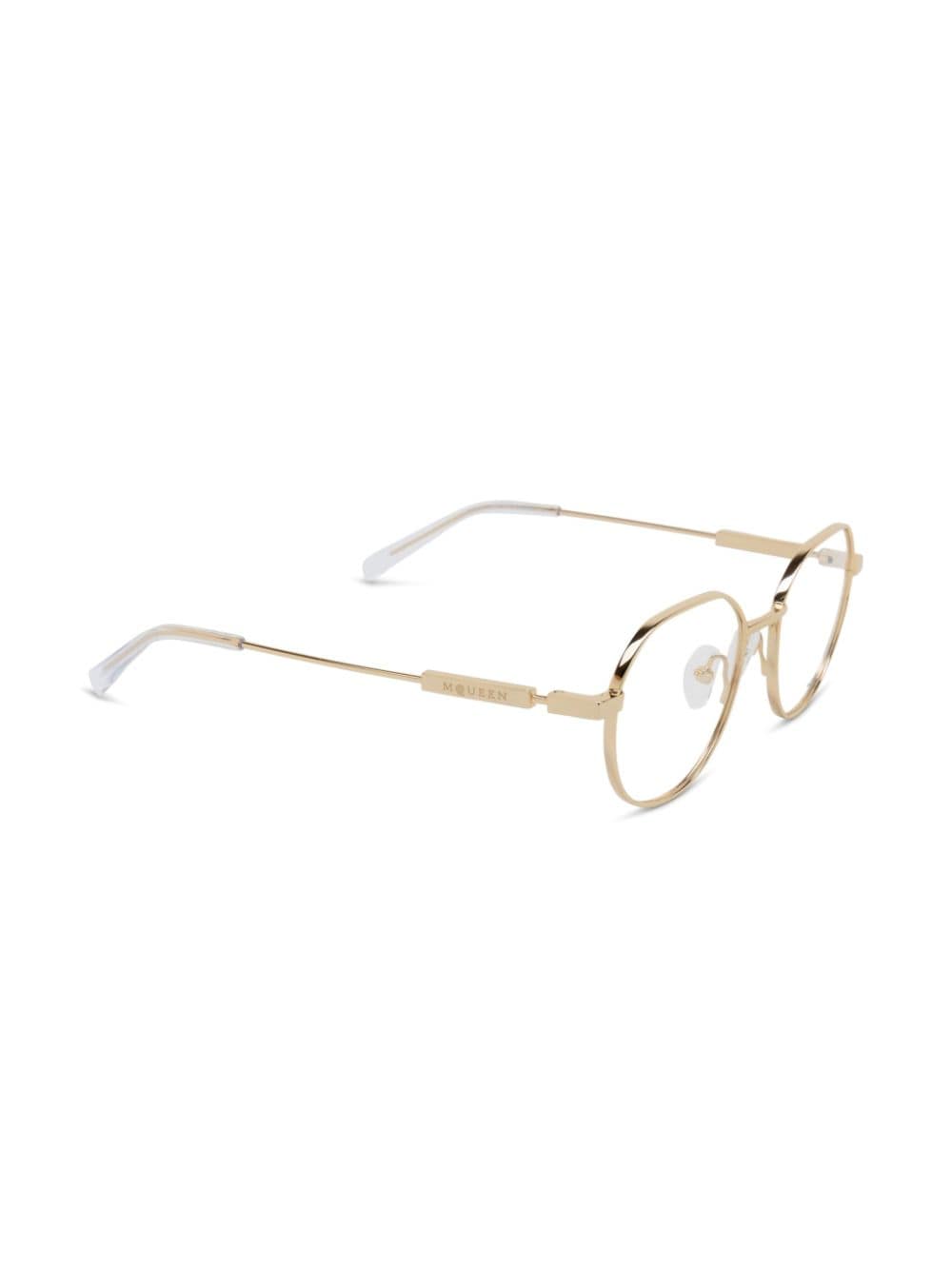 Alexander McQueen Eyewear Bril met rond montuur - Goud