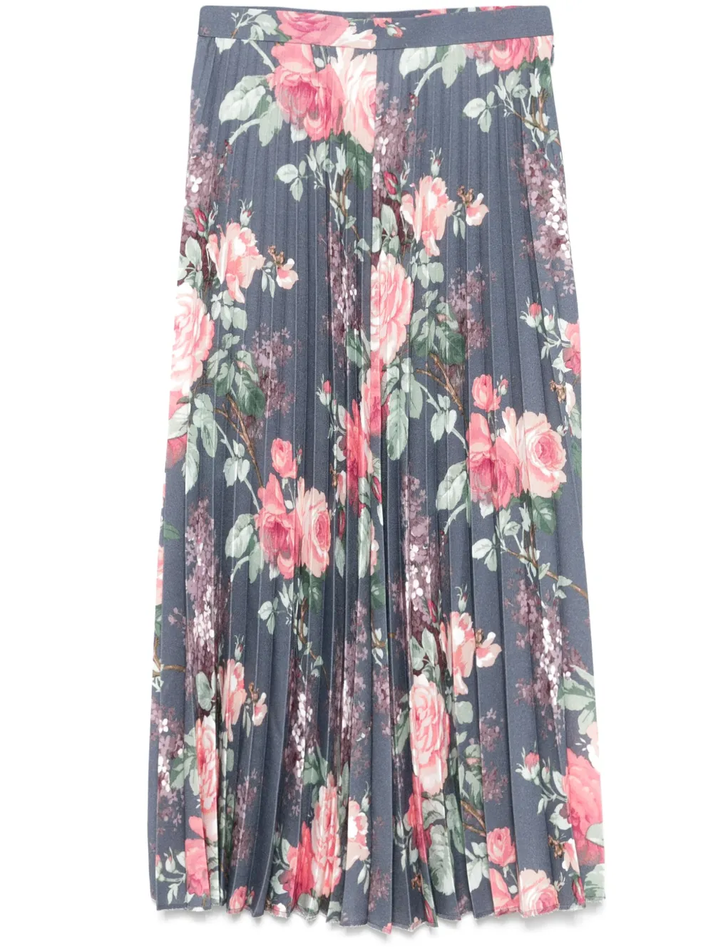 Junya Watanabe floral-print midi skirt - Blue