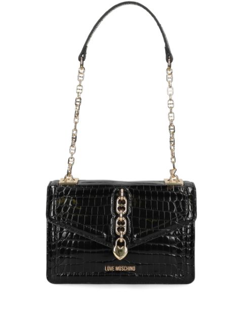 Love Moschino crocodile-embossed crossbody bag Women