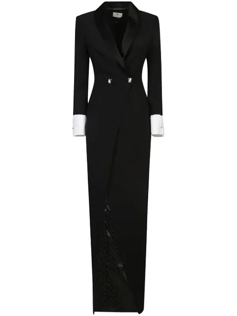 Elisabetta Franchi فستان كريب بطية صدر ساتان