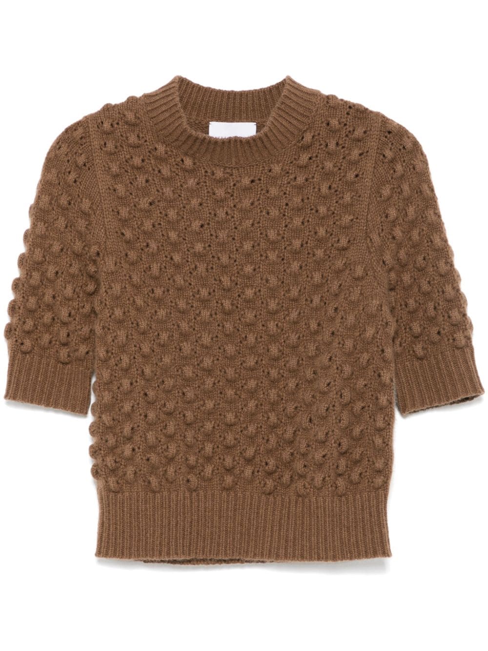 Shop Kujten Ilda Knitted Top In Brown