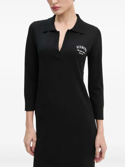 Iceberg polo-neck midi dress