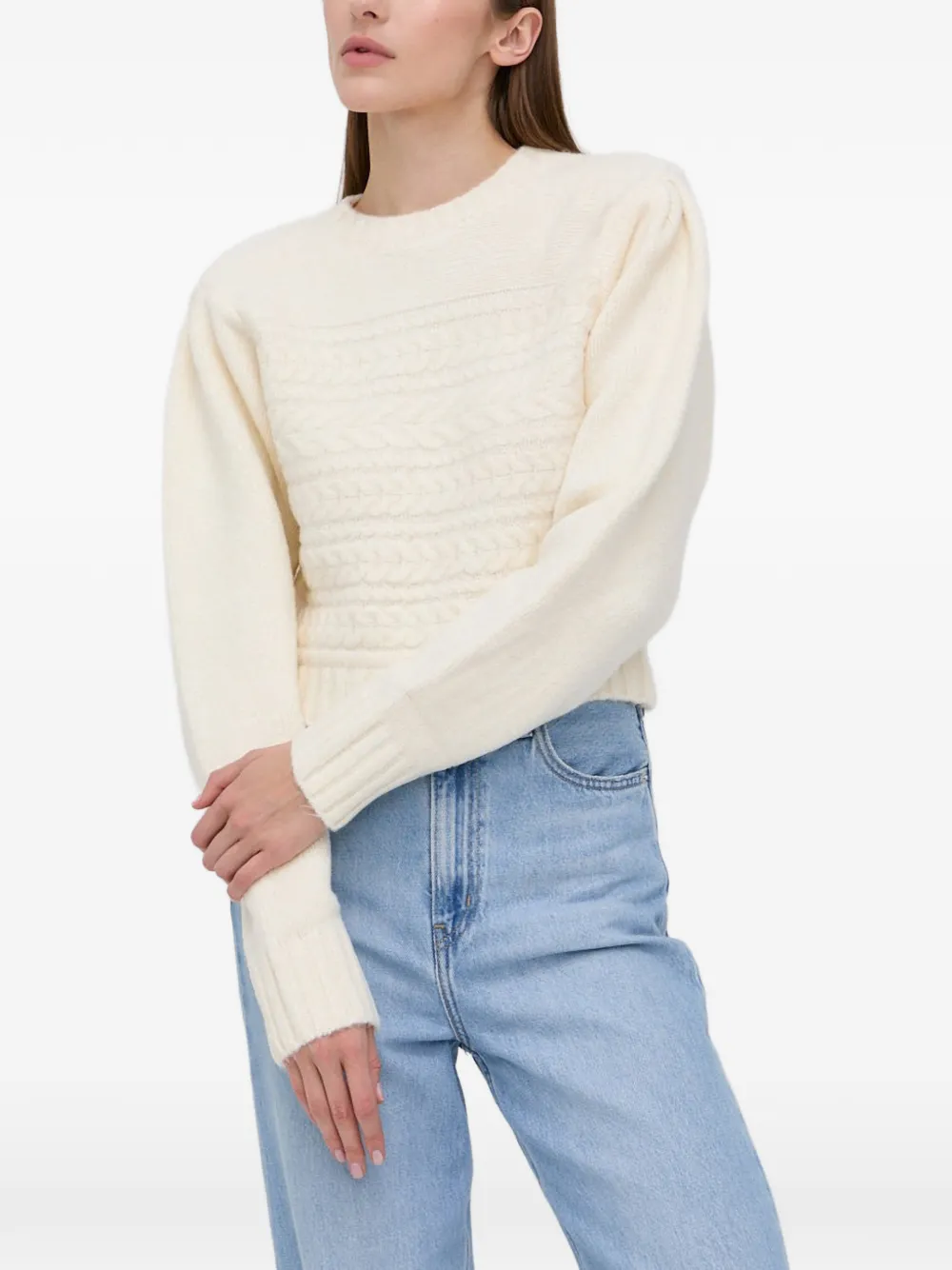 For Love And Lemons cable-knit sweater - Toni neutri