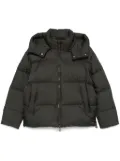 Emporio Armani logo-lettering hooded down jacket - Green
