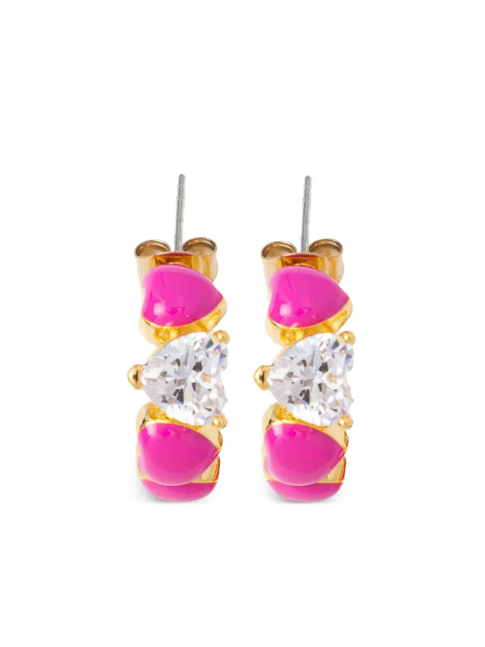 Chiara Ferragni heart-stone earrings - Gold