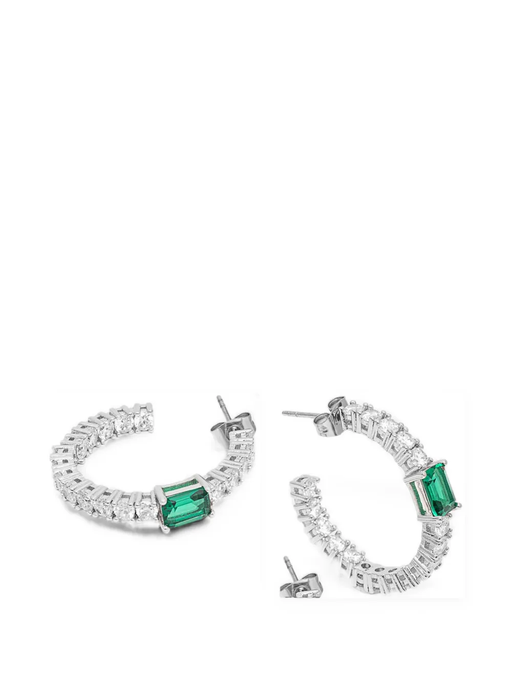 Chiara Ferragni emerald embellished earrings - Silver