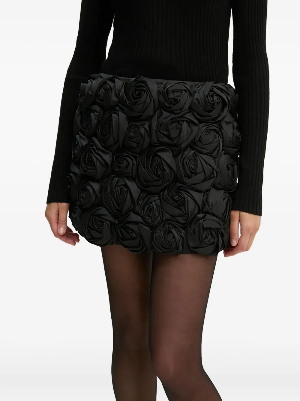 HERSKIND Minirock mit Rosendetail | Schwarz | Image 1