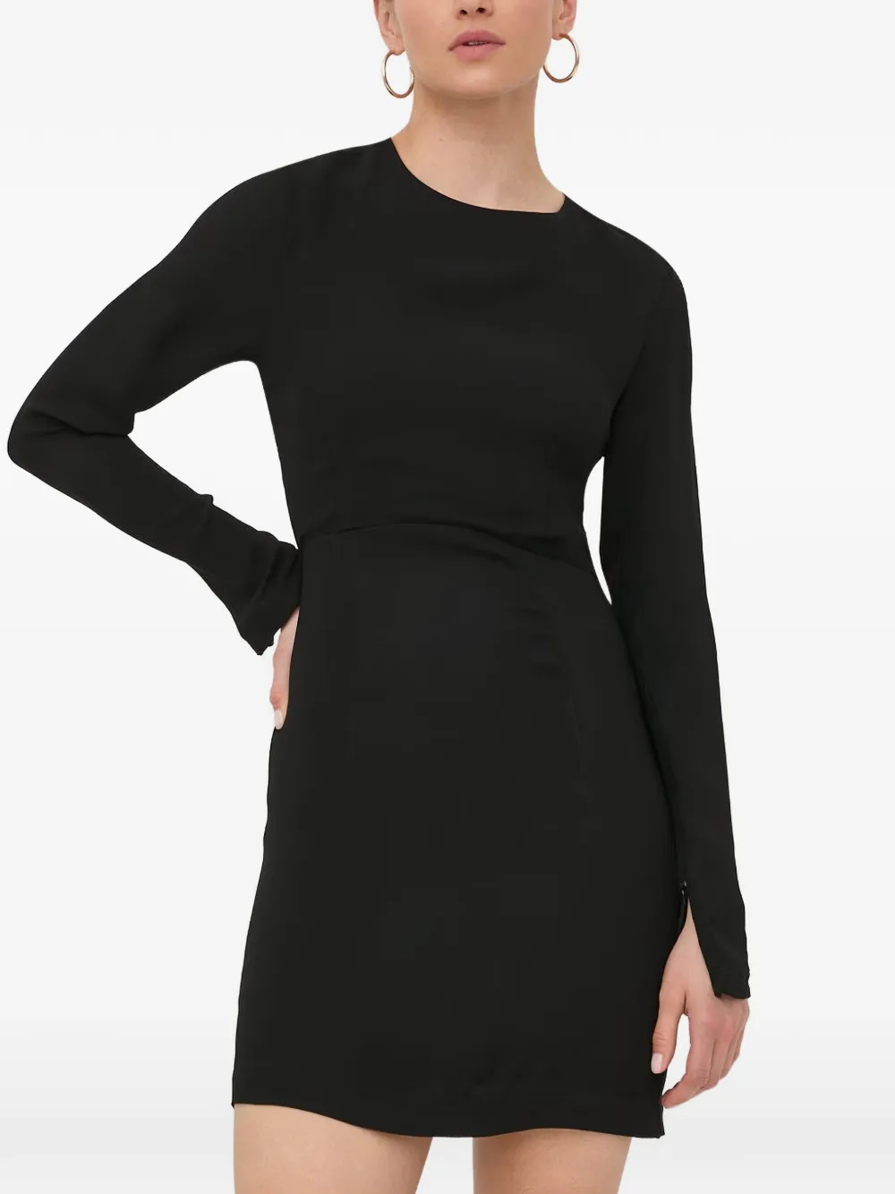 HERSKIND Olivia tie-back long-sleeve mini dress Zwart