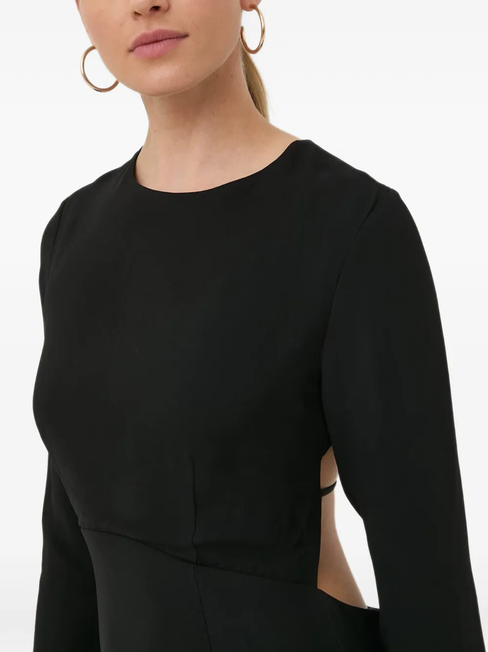 HERSKIND Olivia tie-back long-sleeve mini dress Zwart