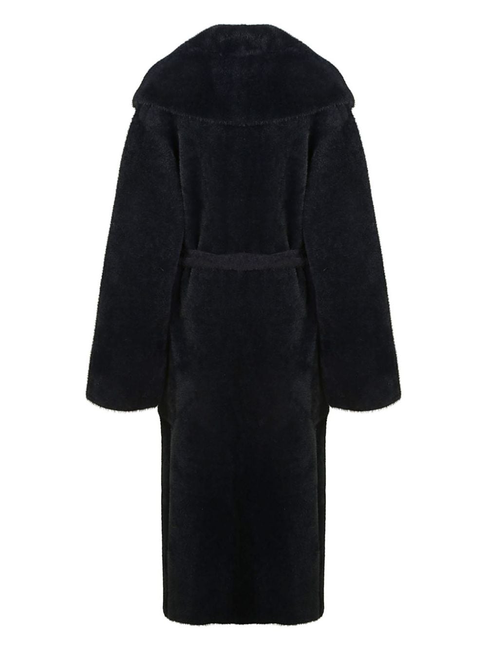 Shop Elisabetta Franchi Knit Wrap Coat In Black