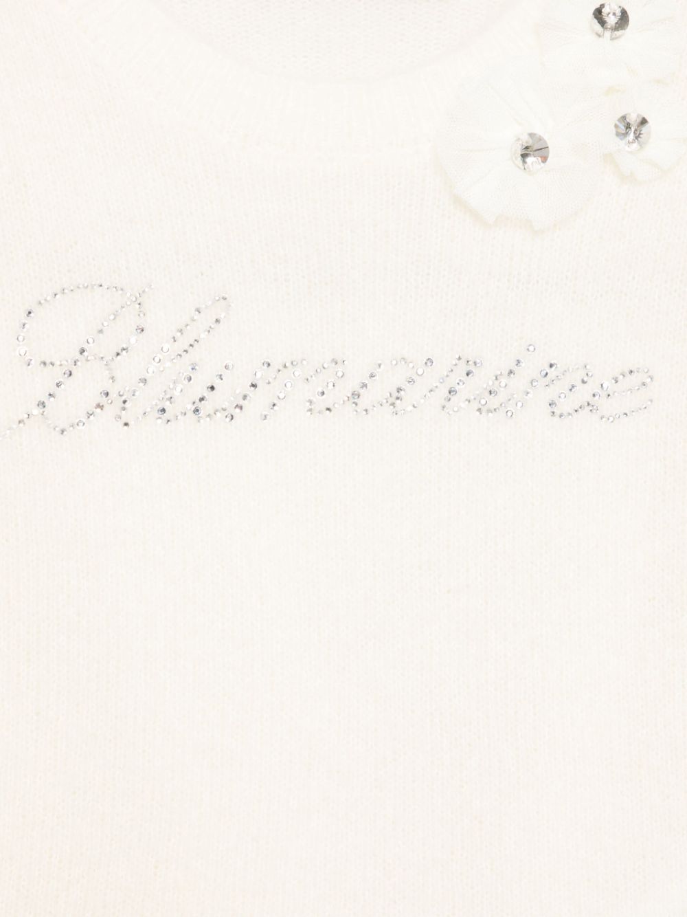 Shop Miss Blumarine Logo-embellished Sweater In White