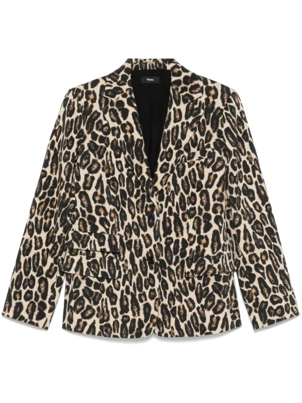 Theory Leopard-pattern Blazer in Black