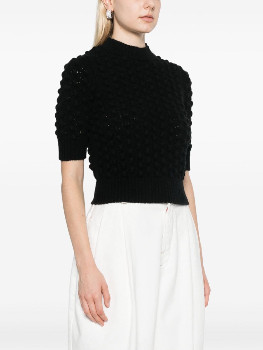 Shop Kujten Ilda Knitted Top In Black