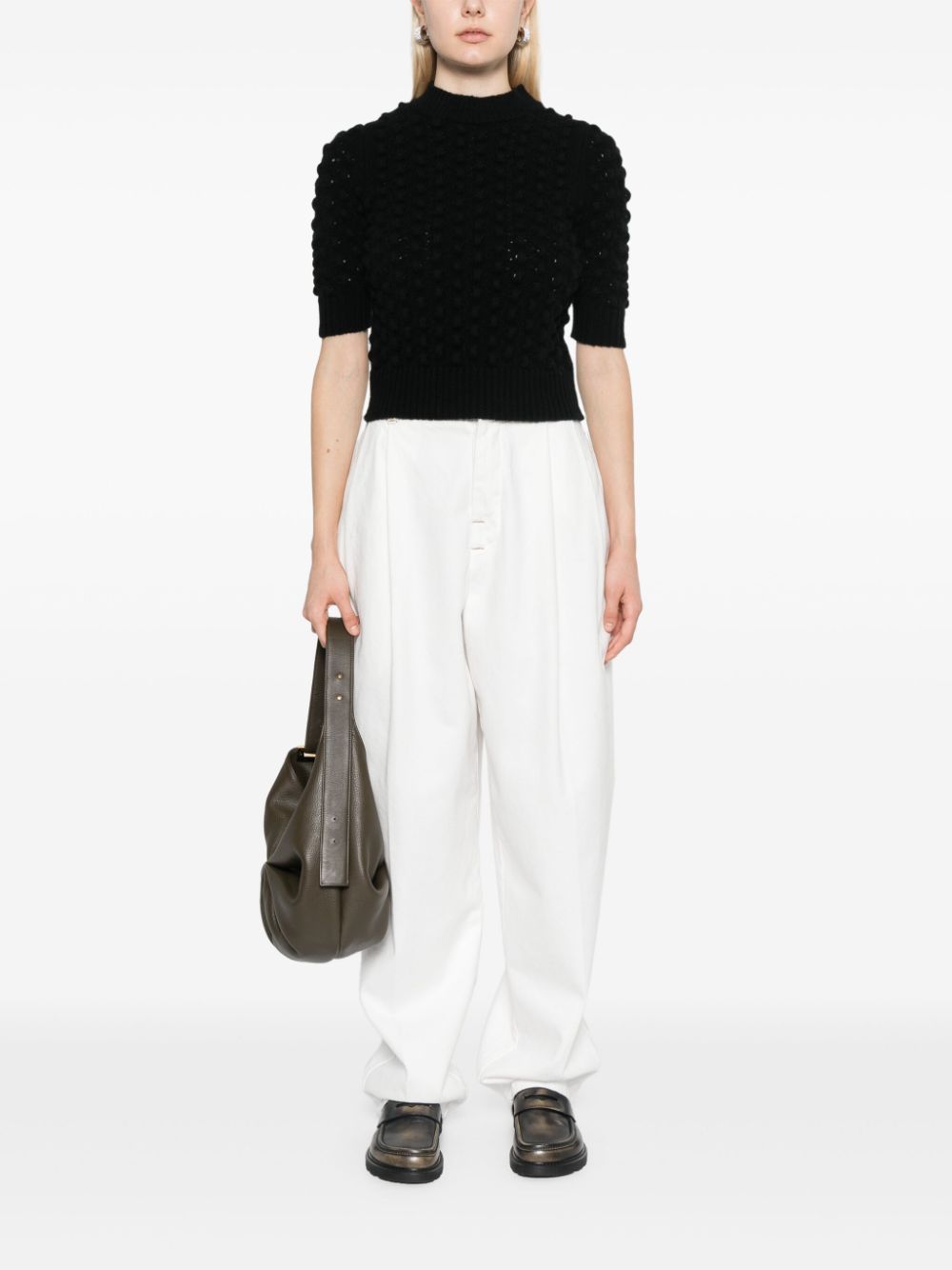 Shop Kujten Ilda Knitted Top In Black