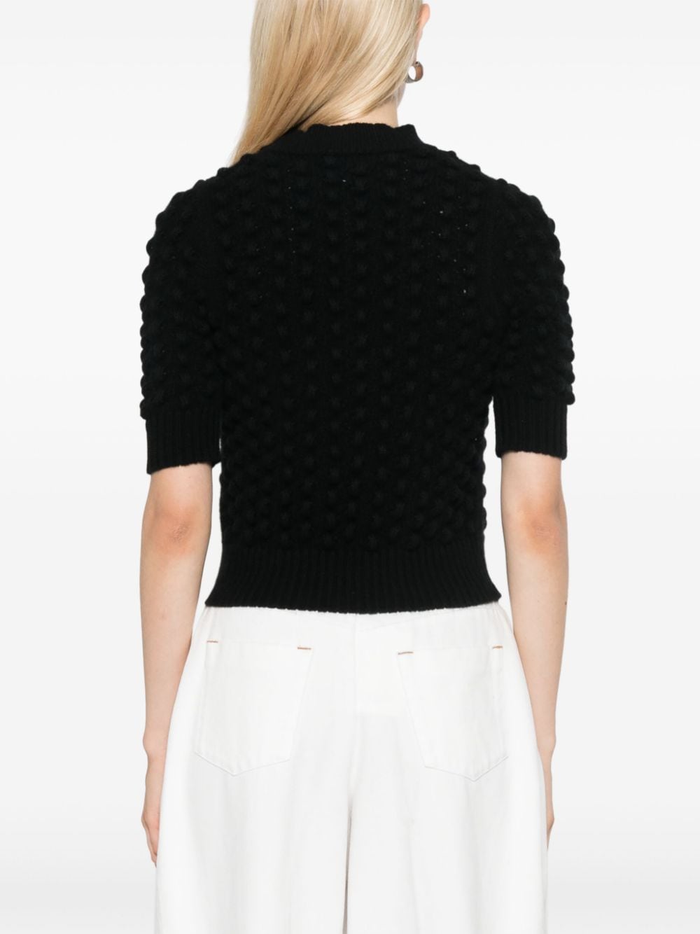 Shop Kujten Ilda Knitted Top In Black