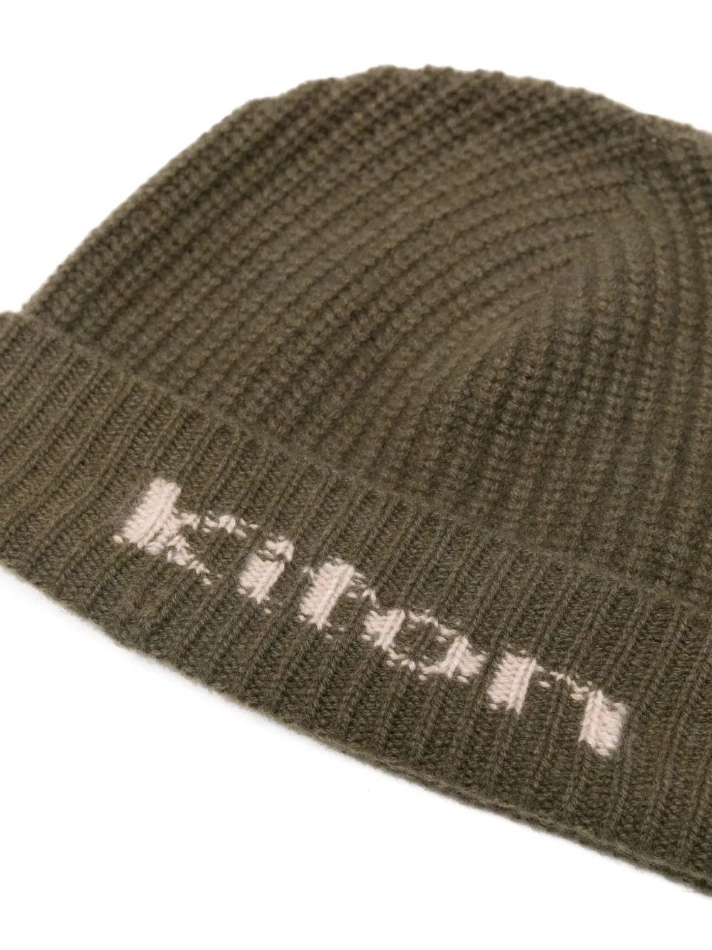 Kiton Muts met logo-intarsia - Groen