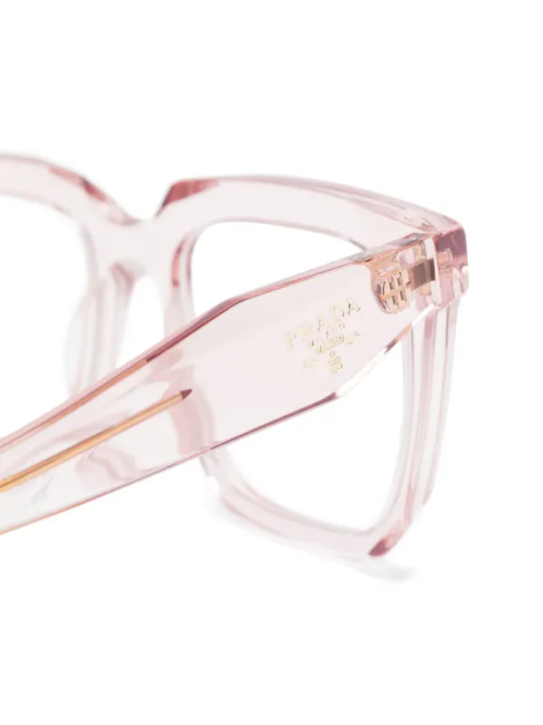 Prada Eyewear rectangle-frame Glasses | Pink | FARFETCH ZA