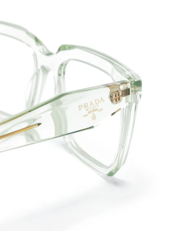 Prada Eyewear square-frame Glasses | Green | FARFETCH Prada Eyewear square-frame Glasses | Green | FARFETCH