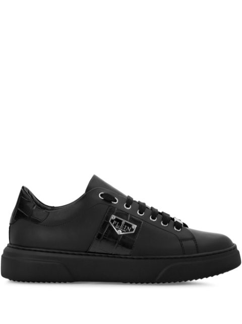 Philipp Plein Triangle Plein-plaque leather sneakers Men