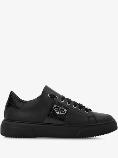 Philipp Plein Triangle Plein-plaque leather sneakers
