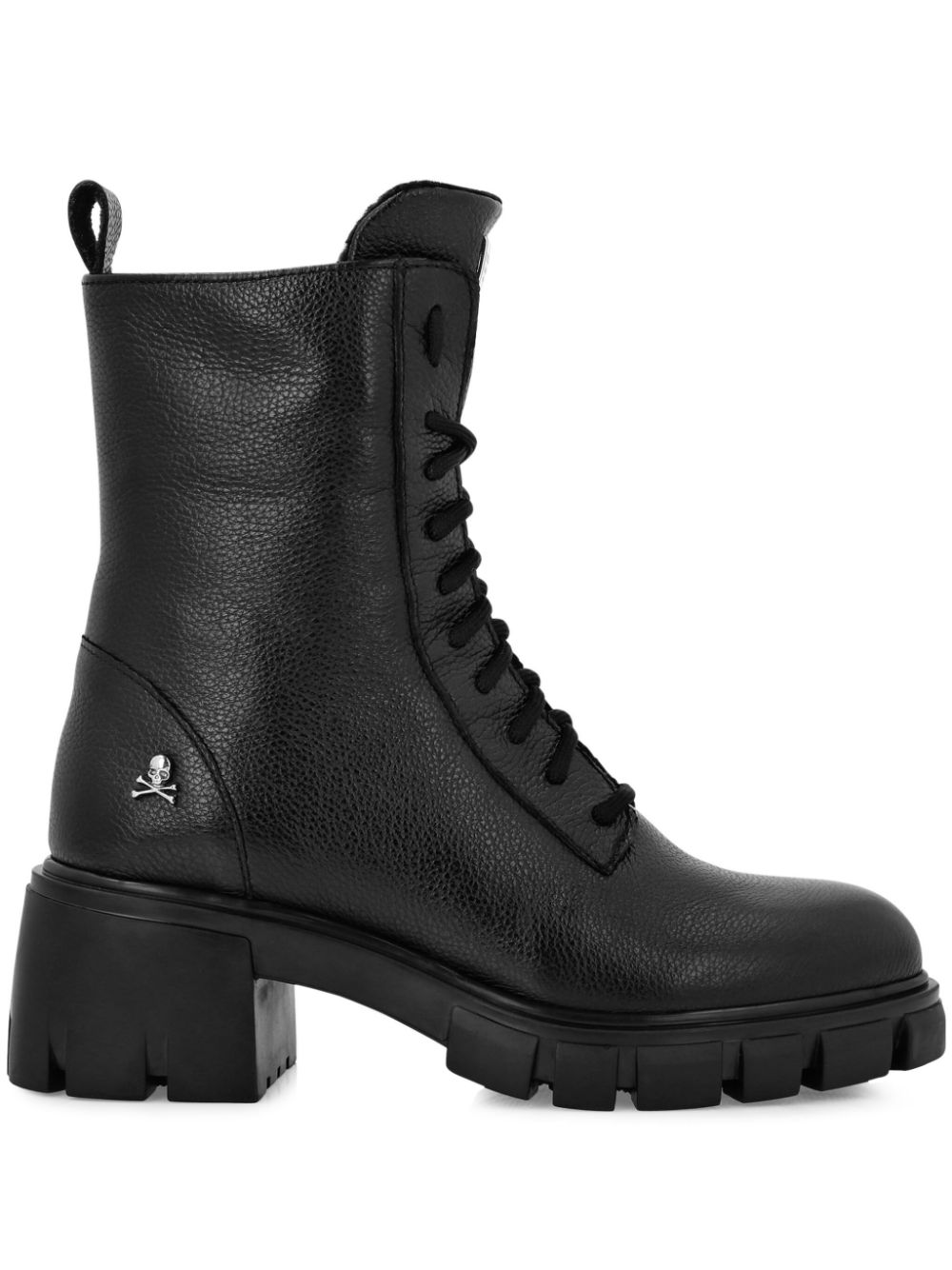 Philipp Plein leather boots Black