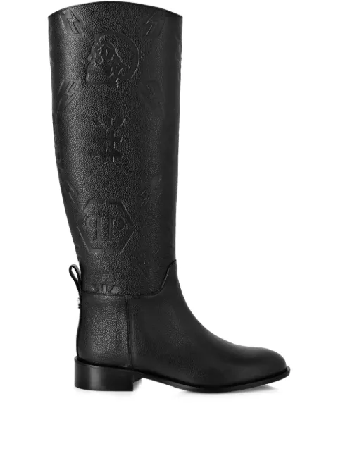 Philipp Plein monogram-debossed boots