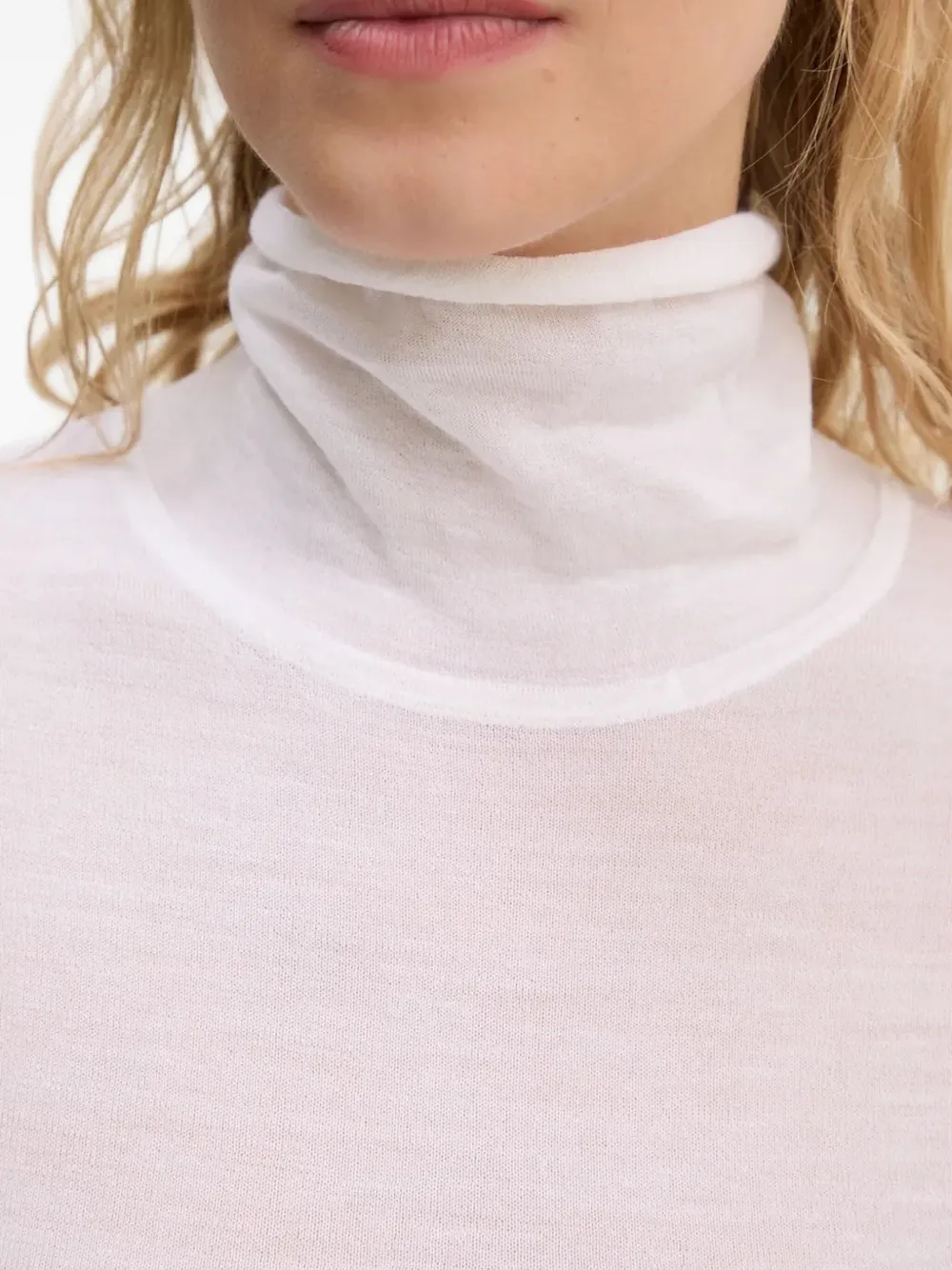 A.L.C. T-shirt met col en lange mouwen Wit