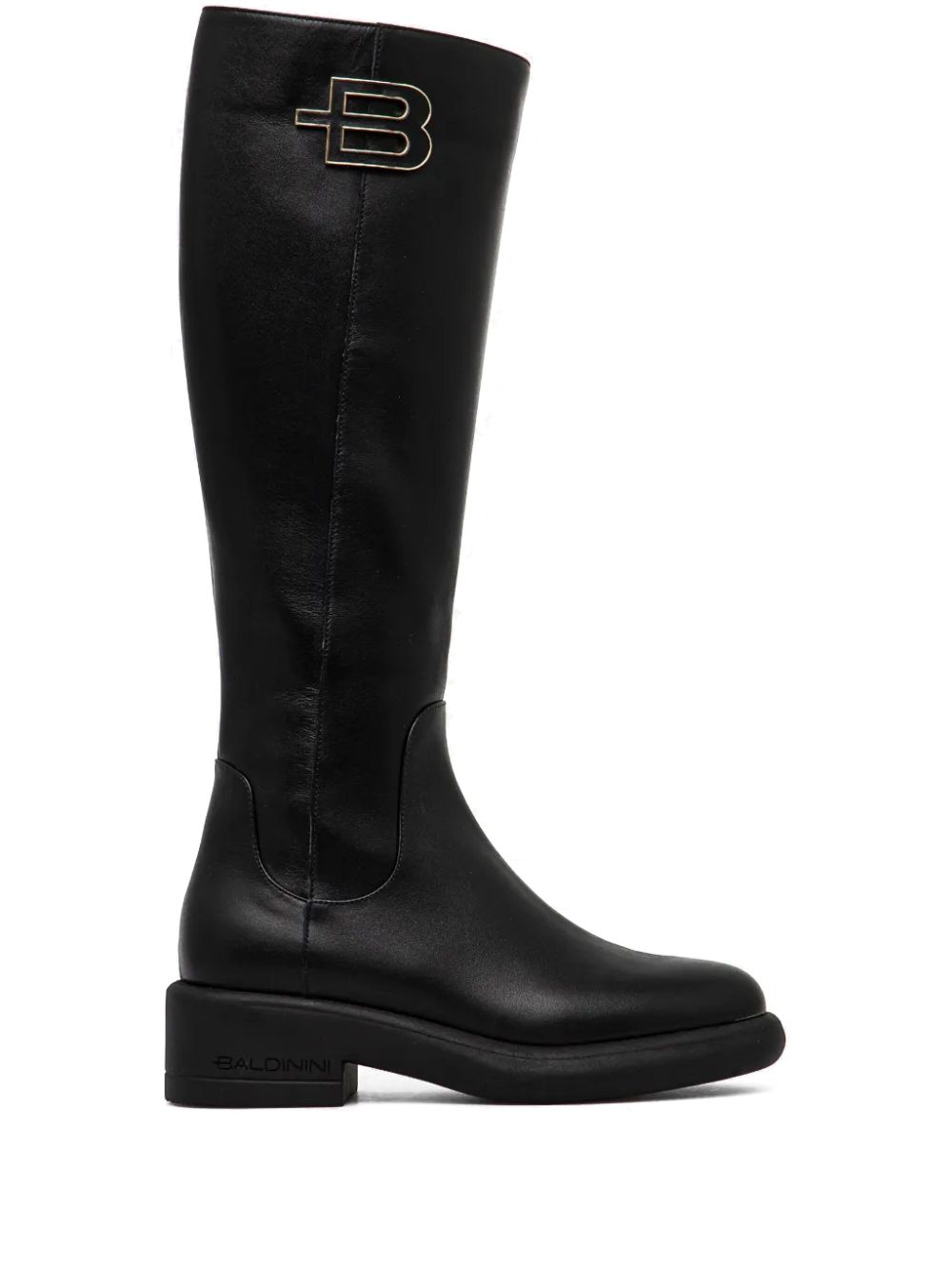 Baldinini leather knee boots Black