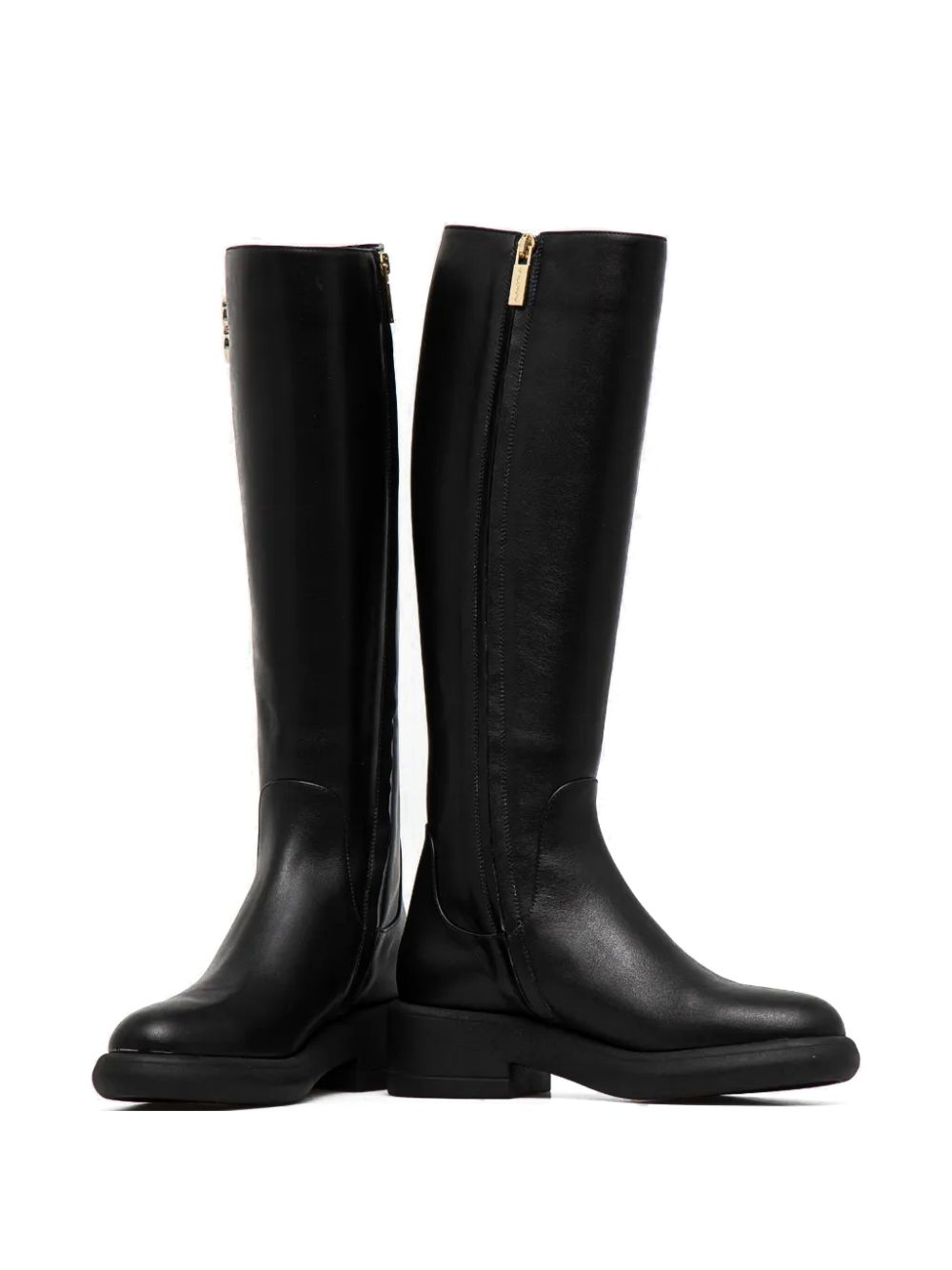 Baldinini leather knee boots Black