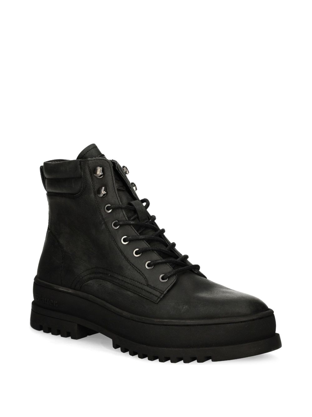 Blauer leather ankle boots - Zwart