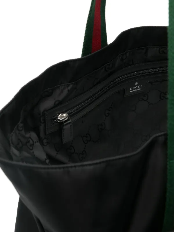 Gucci Web stripe strap Tote Bag Black FARFETCH PH