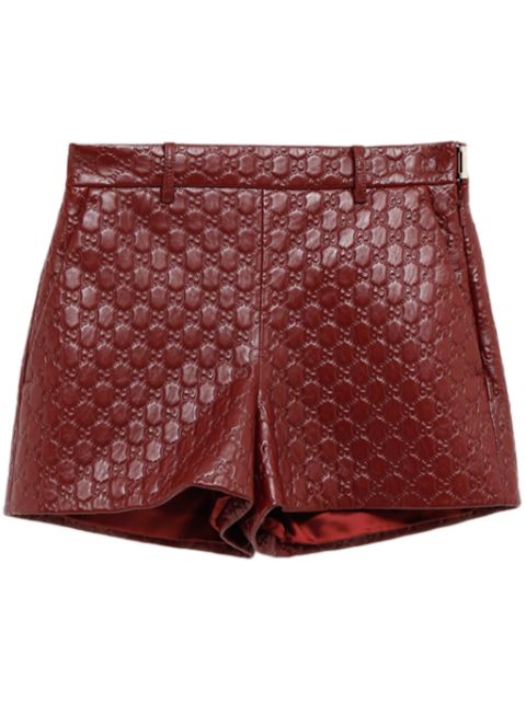 Gucci GG-canvas leather shorts