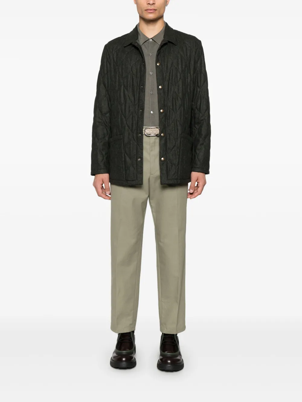 Canali Overhemd sweater - Grijs