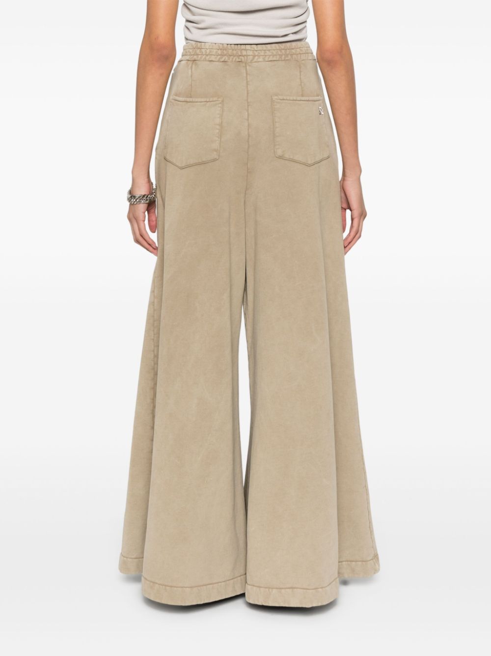 Shop Giuseppe Di Morabito Washed-cotton Palazzo Pants In Neutrals