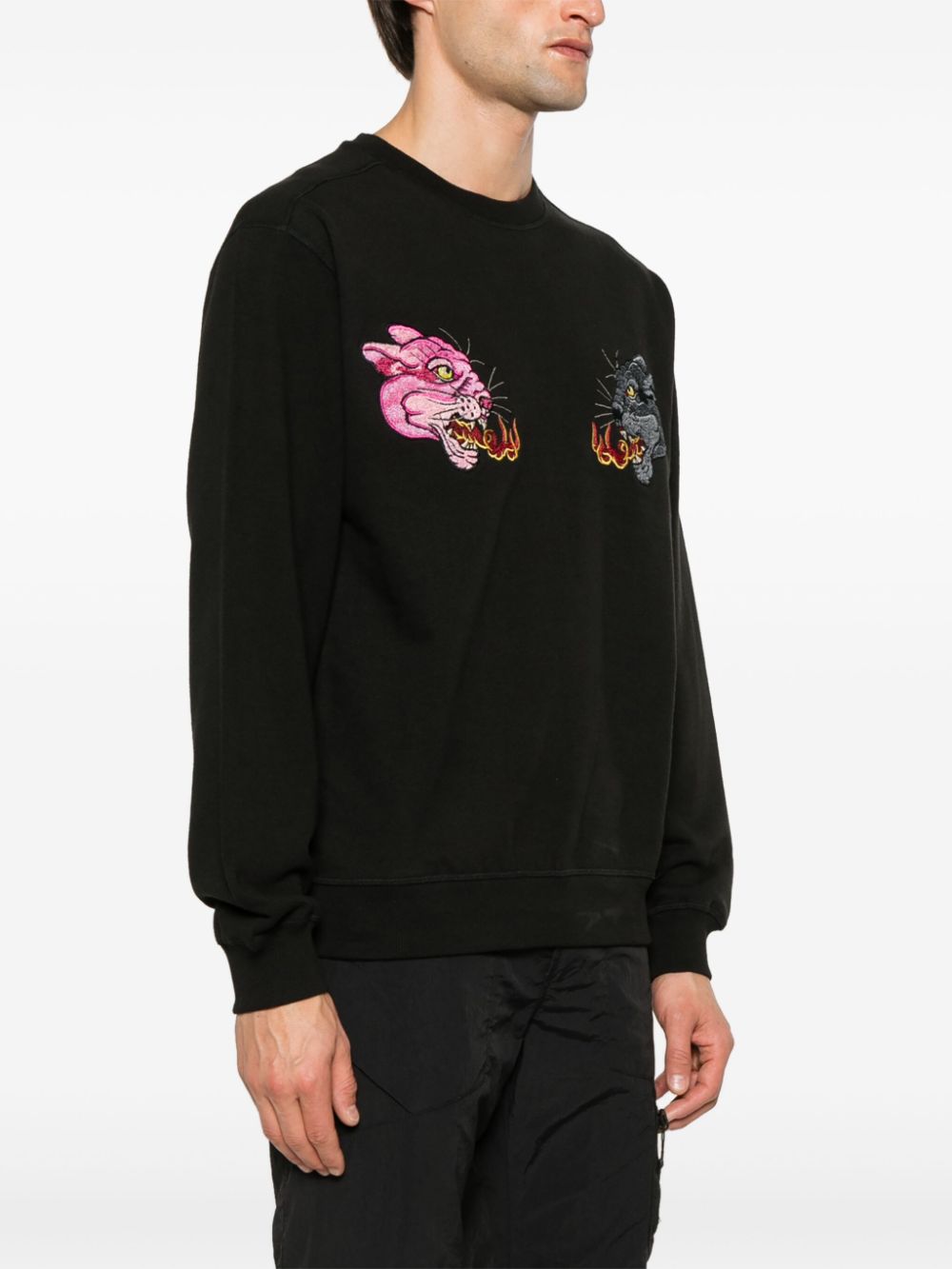 Maharishi 5311 Duality Panther sweater Zwart