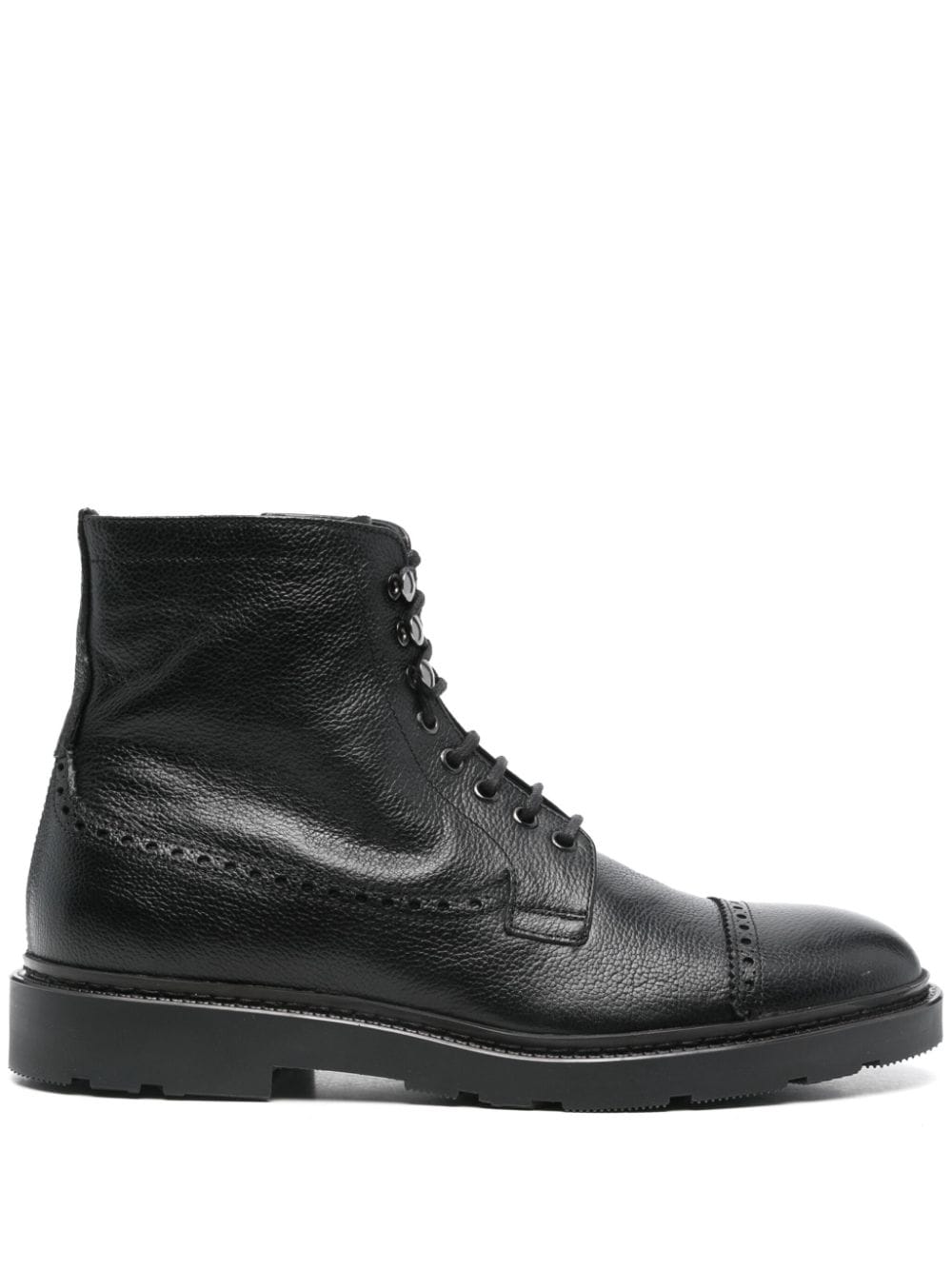 Shop Fratelli Rossetti Punched-holes Ankle Boots In Black