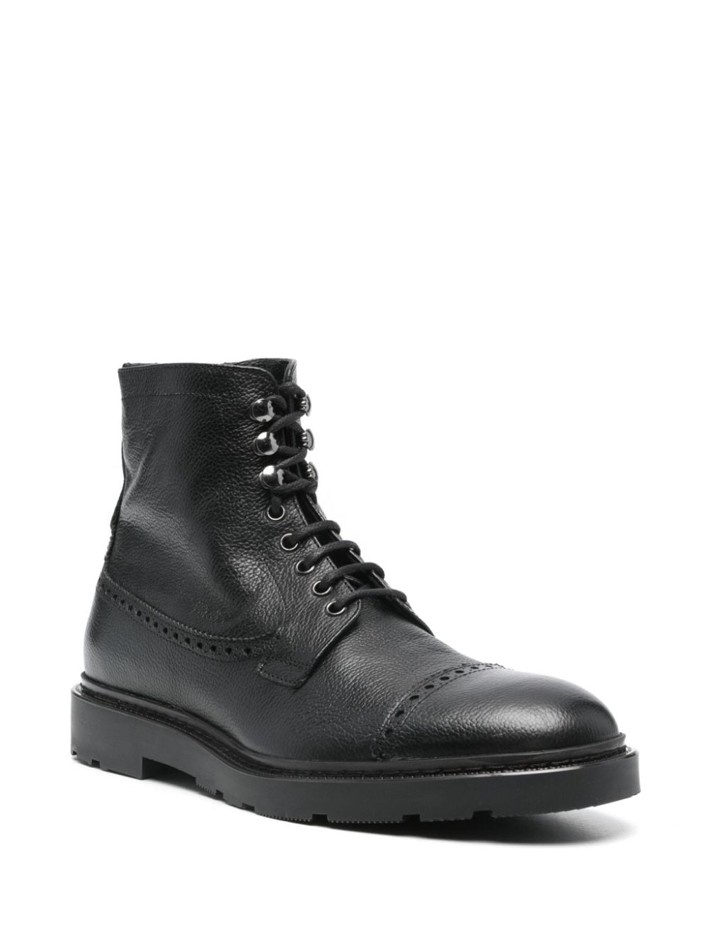 Shop Fratelli Rossetti Punched-holes Ankle Boots In Black