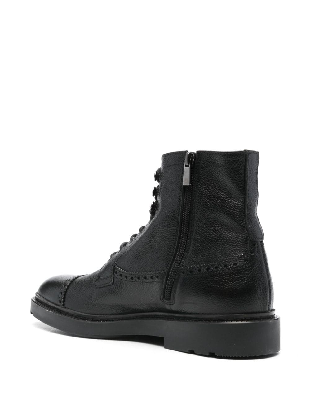 Shop Fratelli Rossetti Punched-holes Ankle Boots In Black