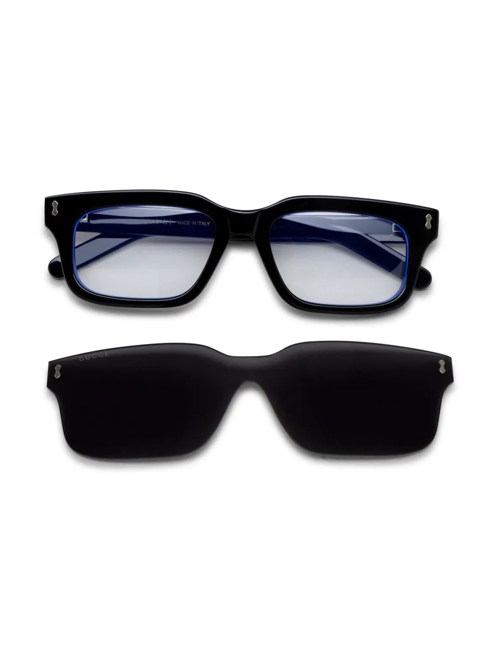 Gucci Eyewear Zonnebril met clip-on glazen Zwart