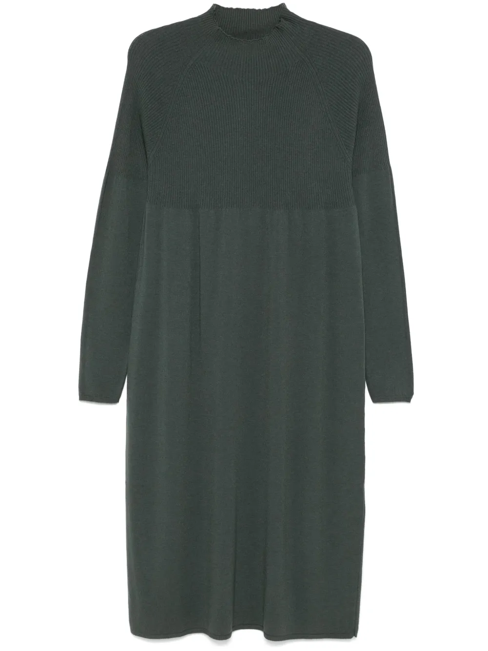 Transit vestido midi tejido de canalé | verde | Image 1